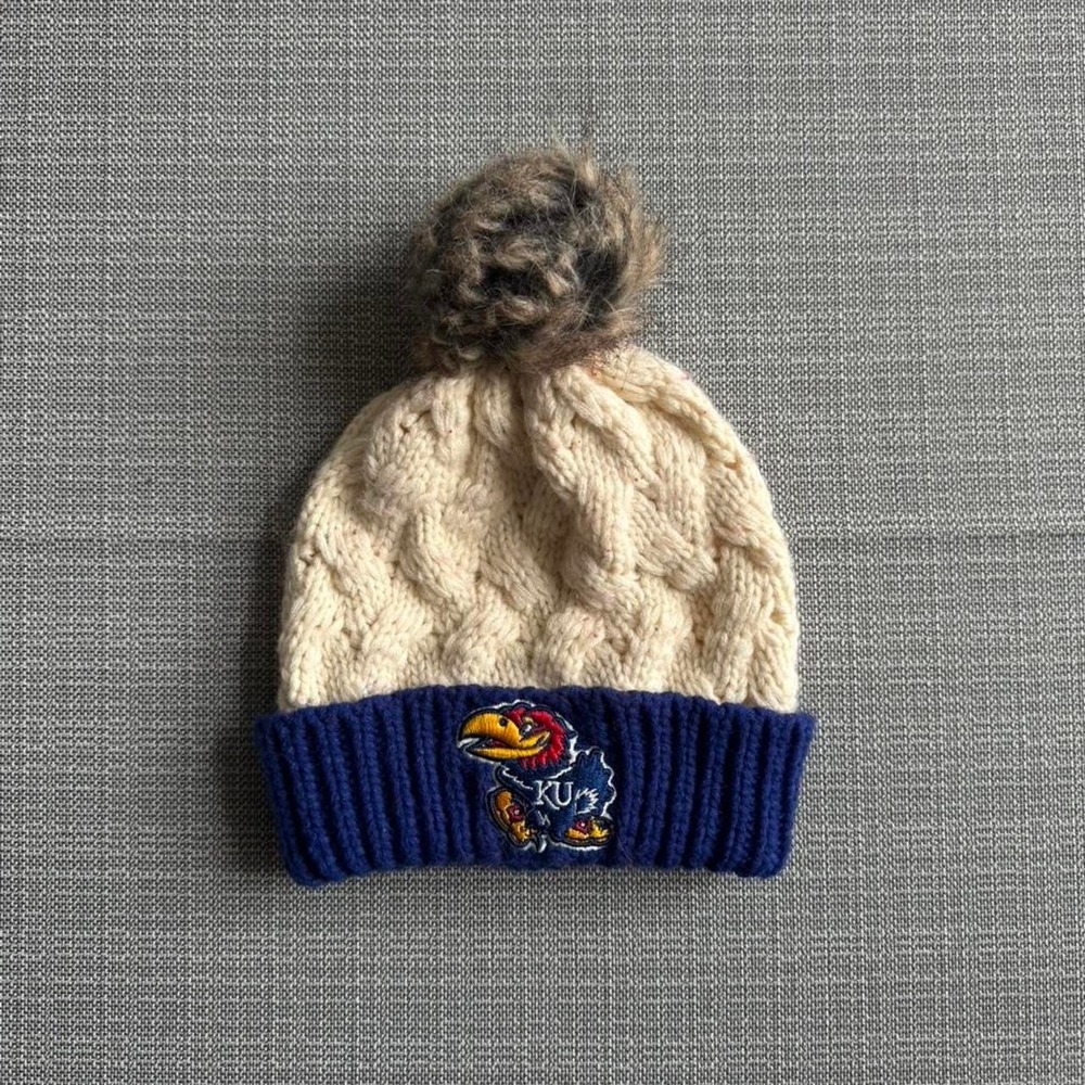 Fan Favorite Women's Kansas Jayhawks beanie with Pom Pom
